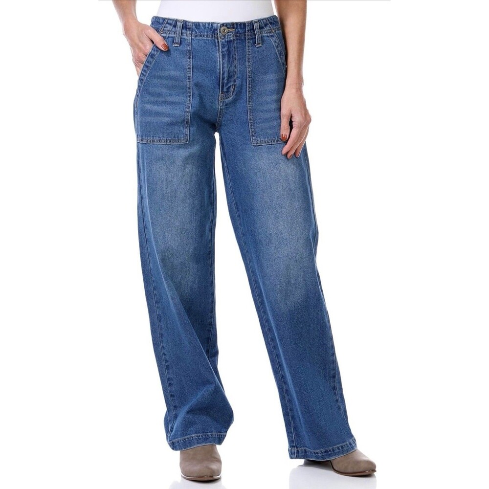 UNIONBAY Women's Della Highrise Wide Leg Jean - Size: 4 - Detroit Blue - NWT✨